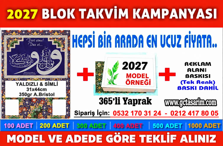 2027 Simli Yaldızlı Takvim Modelleri